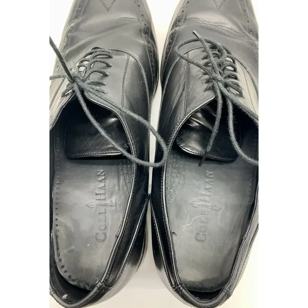 Cole Haan Air Pitney Black Leather Wingtop‎ Oxfords C09149 sz: US 11.5 M
